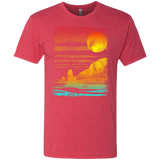 T-Shirts Vintage Red / S Landscape Painted With Tea Men's Triblend T-Shirt