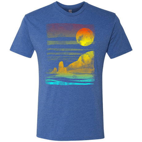 T-Shirts Vintage Royal / S Landscape Painted With Tea Men's Triblend T-Shirt