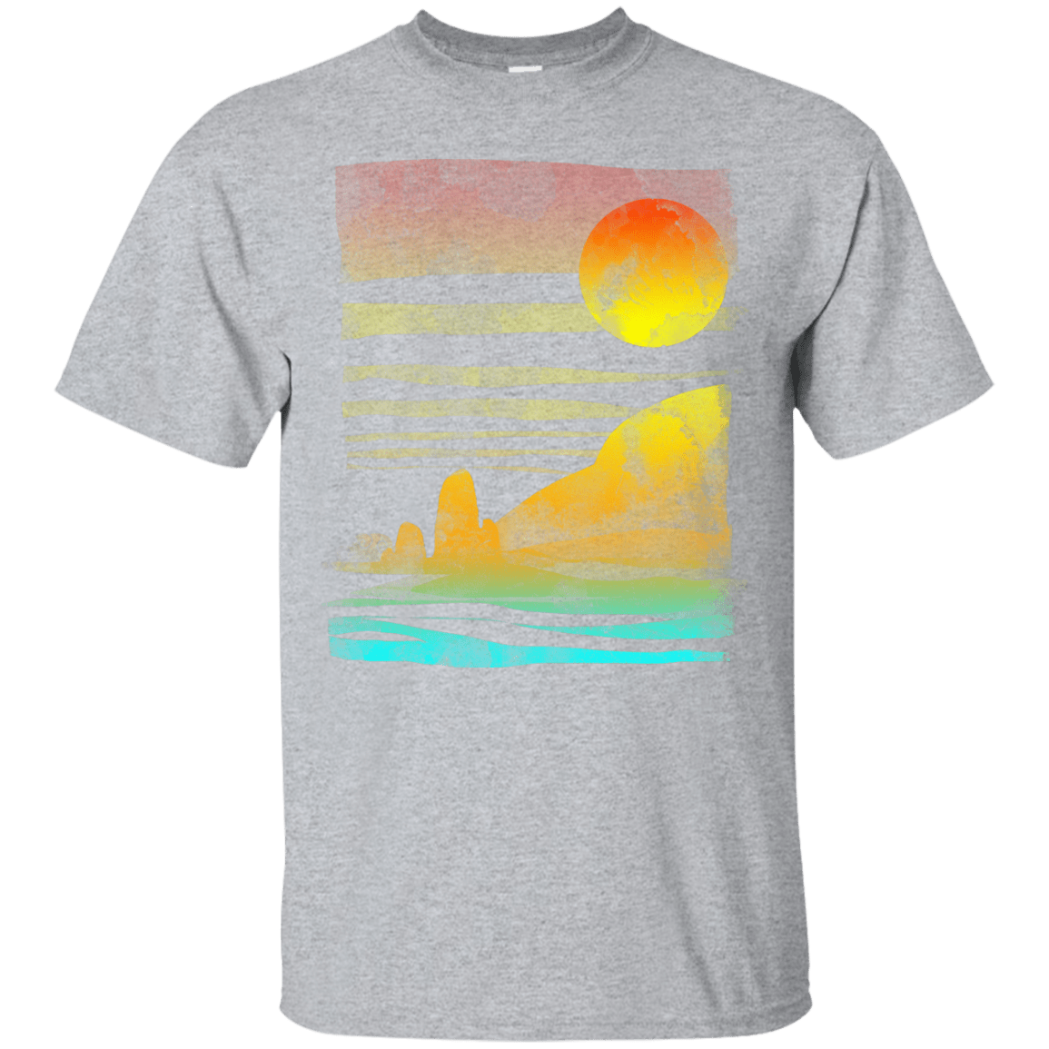 T-Shirts Sport Grey / S Landscape Painted With Tea T-Shirt
