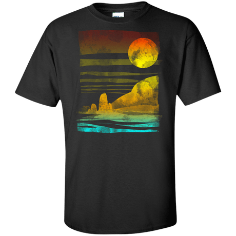 T-Shirts Black / XLT Landscape Painted With Tea Tall T-Shirt