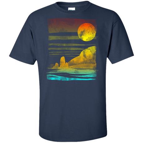 T-Shirts Navy / XLT Landscape Painted With Tea Tall T-Shirt