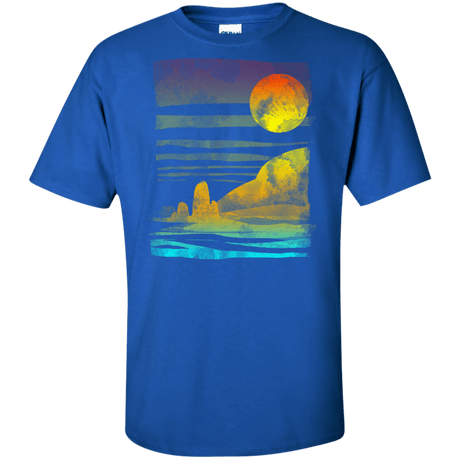 T-Shirts Royal / XLT Landscape Painted With Tea Tall T-Shirt