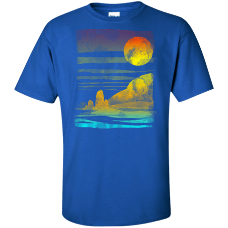 T-Shirts Royal / XLT Landscape Painted With Tea Tall T-Shirt