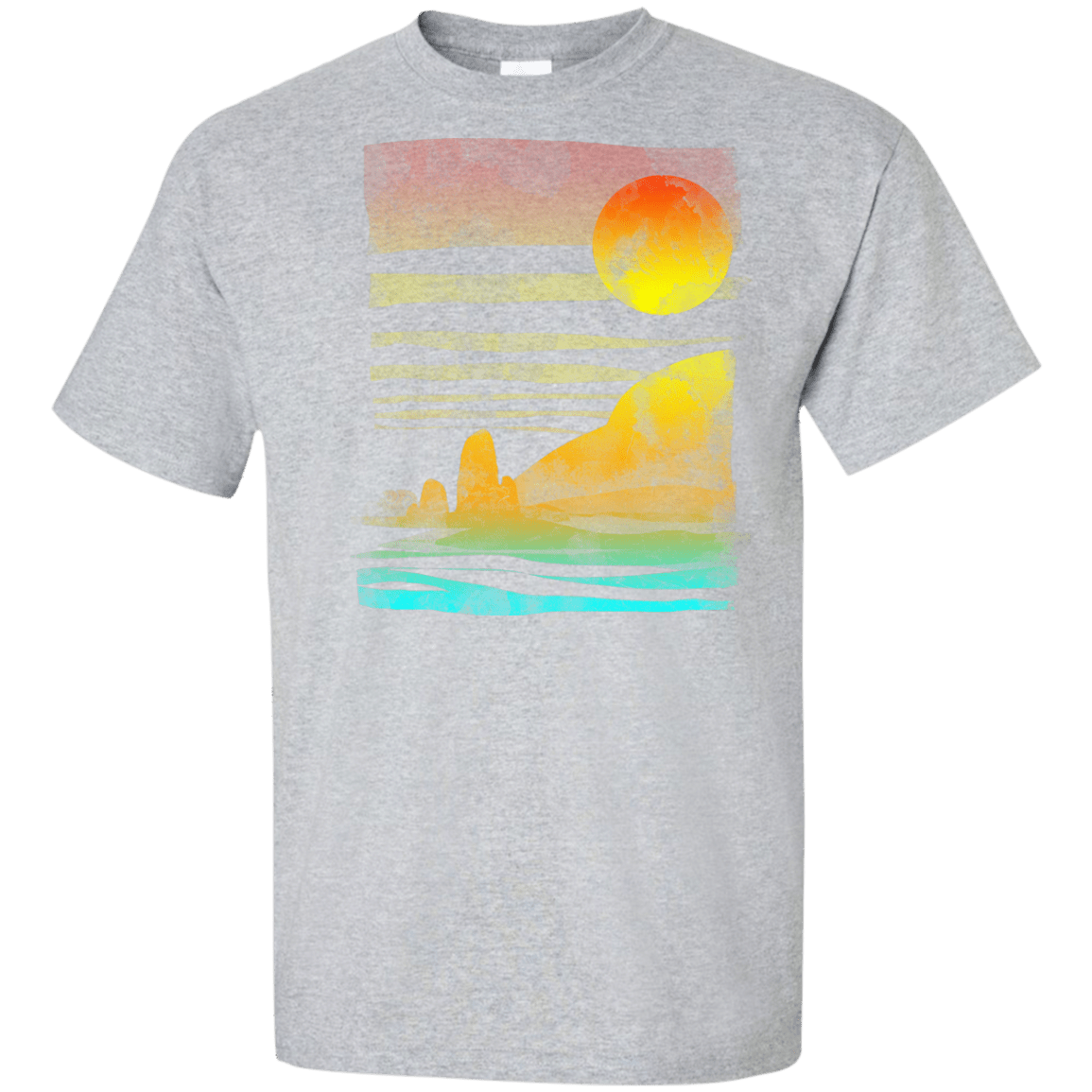 T-Shirts Sport Grey / XLT Landscape Painted With Tea Tall T-Shirt