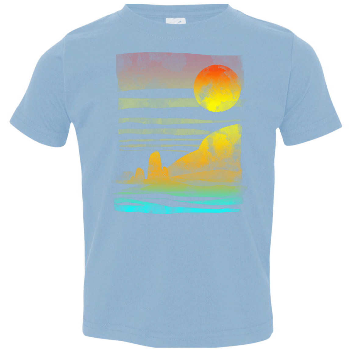 T-Shirts Light Blue / 2T Landscape Painted With Tea Toddler Premium T-Shirt