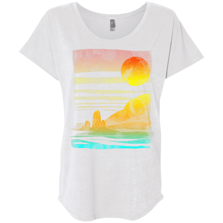 T-Shirts Heather White / X-Small Landscape Painted With Tea Triblend Dolman Sleeve