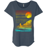 T-Shirts Indigo / X-Small Landscape Painted With Tea Triblend Dolman Sleeve