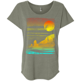 T-Shirts Venetian Grey / X-Small Landscape Painted With Tea Triblend Dolman Sleeve