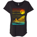 T-Shirts Vintage Black / X-Small Landscape Painted With Tea Triblend Dolman Sleeve
