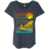 T-Shirts Vintage Navy / X-Small Landscape Painted With Tea Triblend Dolman Sleeve