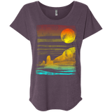 T-Shirts Vintage Purple / X-Small Landscape Painted With Tea Triblend Dolman Sleeve
