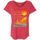 T-Shirts Vintage Red / X-Small Landscape Painted With Tea Triblend Dolman Sleeve