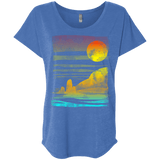 T-Shirts Vintage Royal / X-Small Landscape Painted With Tea Triblend Dolman Sleeve