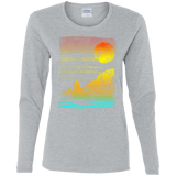 T-Shirts Sport Grey / S Landscape Painted With Tea Women's Long Sleeve T-Shirt