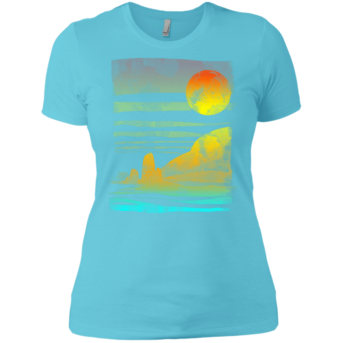 T-Shirts Cancun / X-Small Landscape Painted With Tea Women's Premium T-Shirt