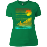 T-Shirts Kelly Green / X-Small Landscape Painted With Tea Women's Premium T-Shirt