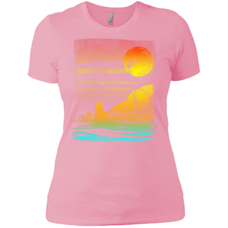 T-Shirts Light Pink / X-Small Landscape Painted With Tea Women's Premium T-Shirt