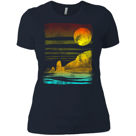 T-Shirts Midnight Navy / X-Small Landscape Painted With Tea Women's Premium T-Shirt