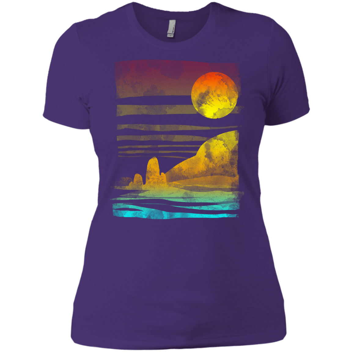 T-Shirts Purple Rush/ / X-Small Landscape Painted With Tea Women's Premium T-Shirt