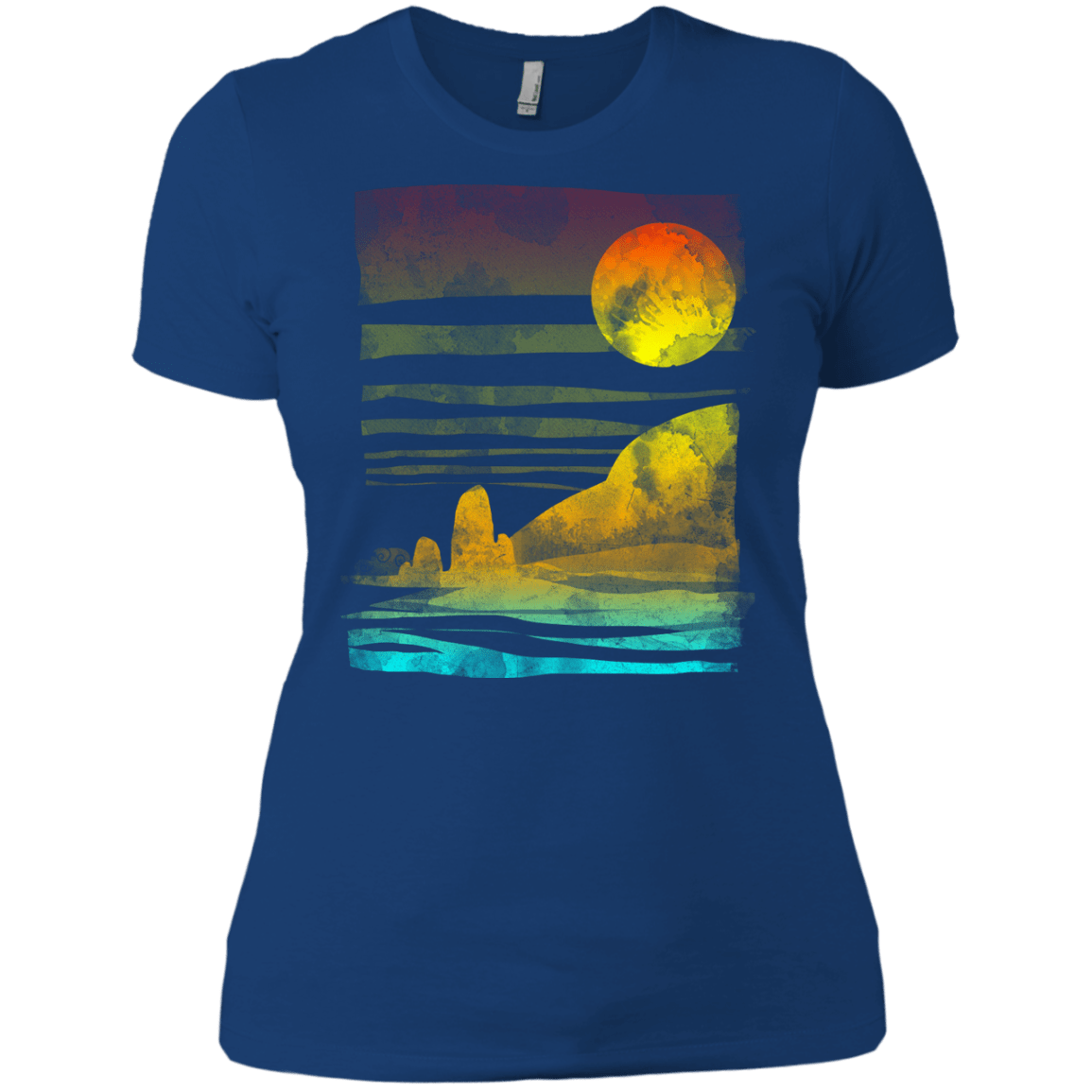 T-Shirts Royal / X-Small Landscape Painted With Tea Women's Premium T-Shirt