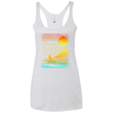 T-Shirts Heather White / X-Small Landscape Painted With Tea Women's Triblend Racerback Tank