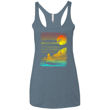 T-Shirts Indigo / X-Small Landscape Painted With Tea Women's Triblend Racerback Tank