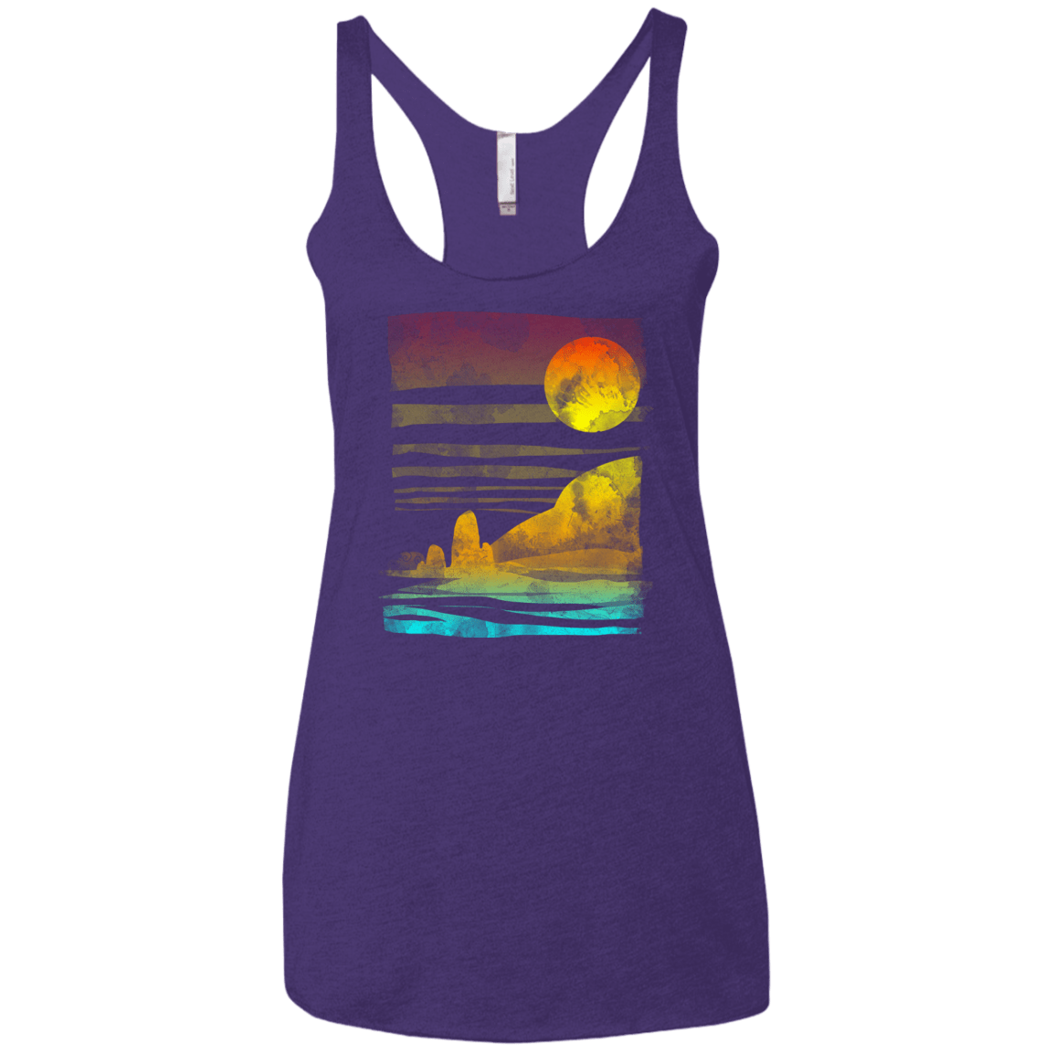 T-Shirts Purple Rush / X-Small Landscape Painted With Tea Women's Triblend Racerback Tank