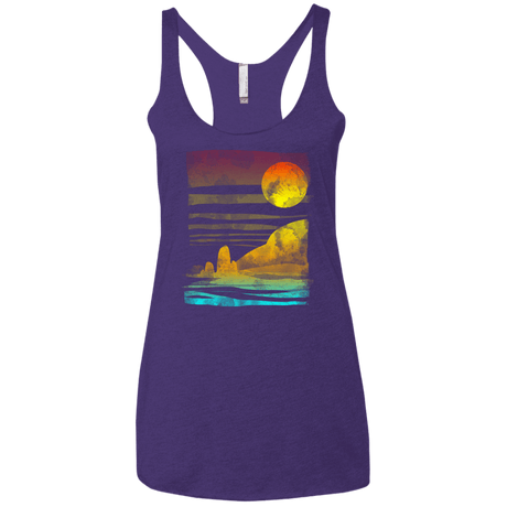 T-Shirts Purple Rush / X-Small Landscape Painted With Tea Women's Triblend Racerback Tank