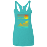T-Shirts Tahiti Blue / X-Small Landscape Painted With Tea Women's Triblend Racerback Tank