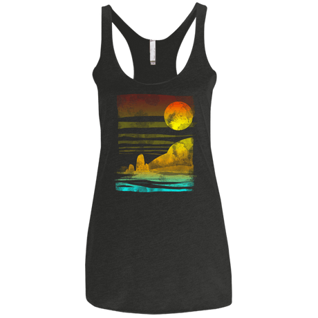 T-Shirts Vintage Black / X-Small Landscape Painted With Tea Women's Triblend Racerback Tank