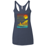 T-Shirts Vintage Navy / X-Small Landscape Painted With Tea Women's Triblend Racerback Tank