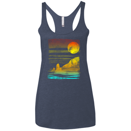 T-Shirts Vintage Navy / X-Small Landscape Painted With Tea Women's Triblend Racerback Tank
