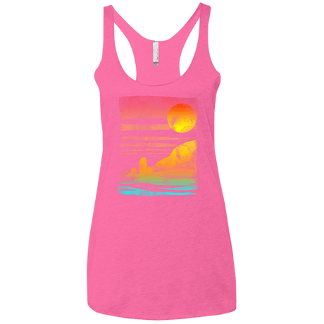 T-Shirts Vintage Pink / X-Small Landscape Painted With Tea Women's Triblend Racerback Tank