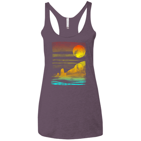 T-Shirts Vintage Purple / X-Small Landscape Painted With Tea Women's Triblend Racerback Tank