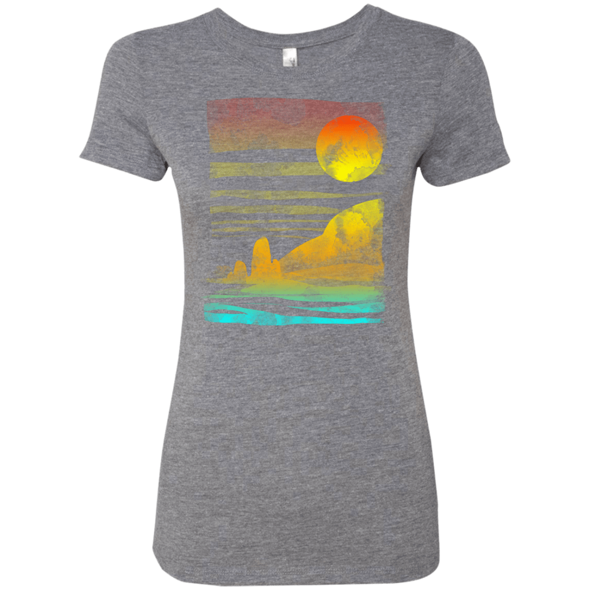 T-Shirts Premium Heather / S Landscape Painted With Tea Women's Triblend T-Shirt