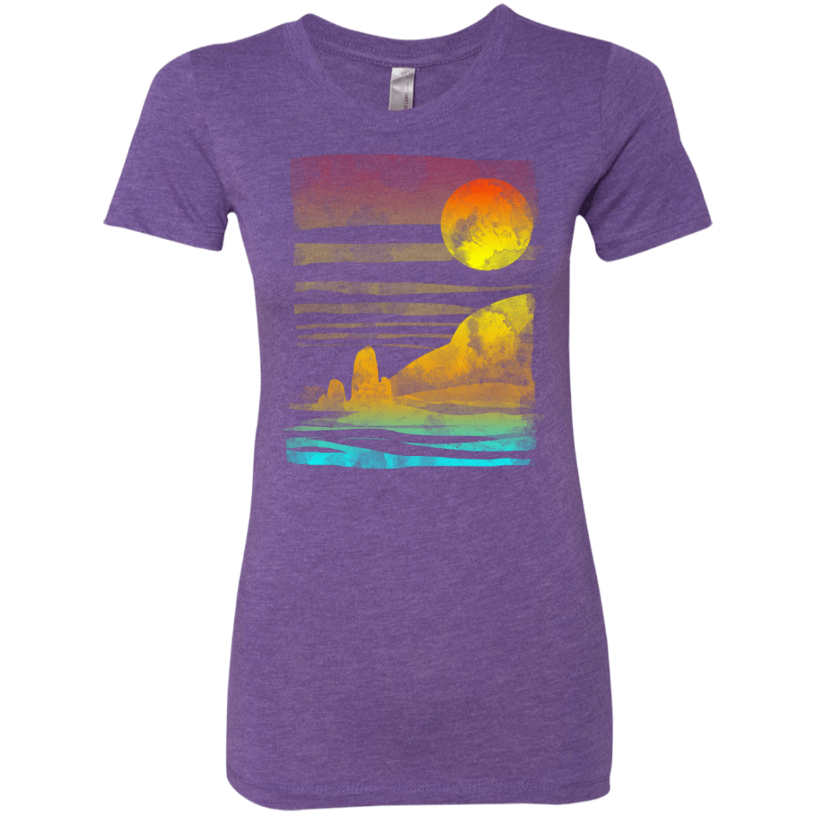 T-Shirts Purple Rush / S Landscape Painted With Tea Women's Triblend T-Shirt