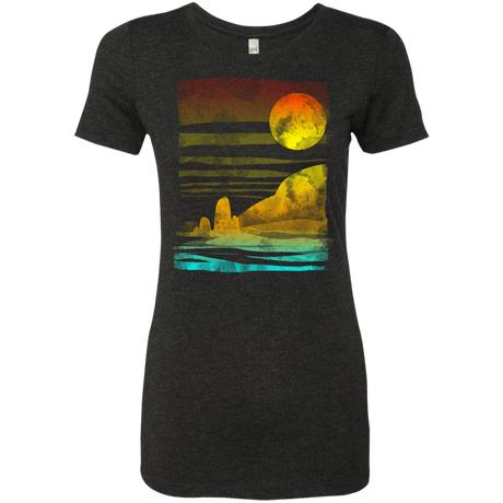 T-Shirts Vintage Black / S Landscape Painted With Tea Women's Triblend T-Shirt