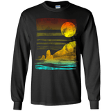T-Shirts Black / YS Landscape Painted With Tea Youth Long Sleeve T-Shirt