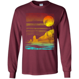 T-Shirts Maroon / YS Landscape Painted With Tea Youth Long Sleeve T-Shirt