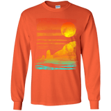 T-Shirts Orange / YS Landscape Painted With Tea Youth Long Sleeve T-Shirt