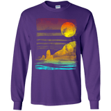 T-Shirts Purple / YS Landscape Painted With Tea Youth Long Sleeve T-Shirt