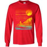 T-Shirts Red / YS Landscape Painted With Tea Youth Long Sleeve T-Shirt