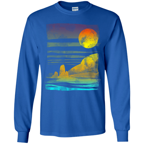 T-Shirts Royal / YS Landscape Painted With Tea Youth Long Sleeve T-Shirt