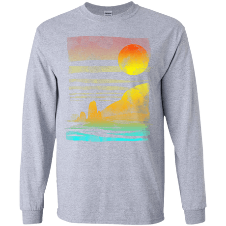 T-Shirts Sport Grey / YS Landscape Painted With Tea Youth Long Sleeve T-Shirt