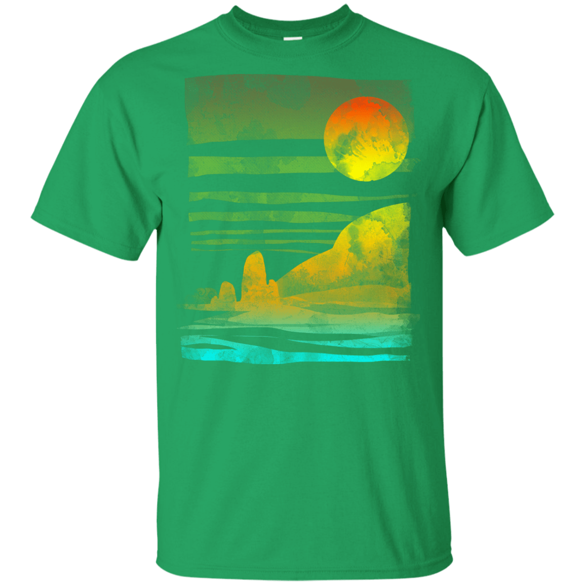 T-Shirts Irish Green / YXS Landscape Painted With Tea Youth T-Shirt