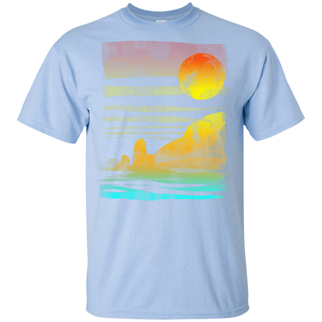 T-Shirts Light Blue / YXS Landscape Painted With Tea Youth T-Shirt