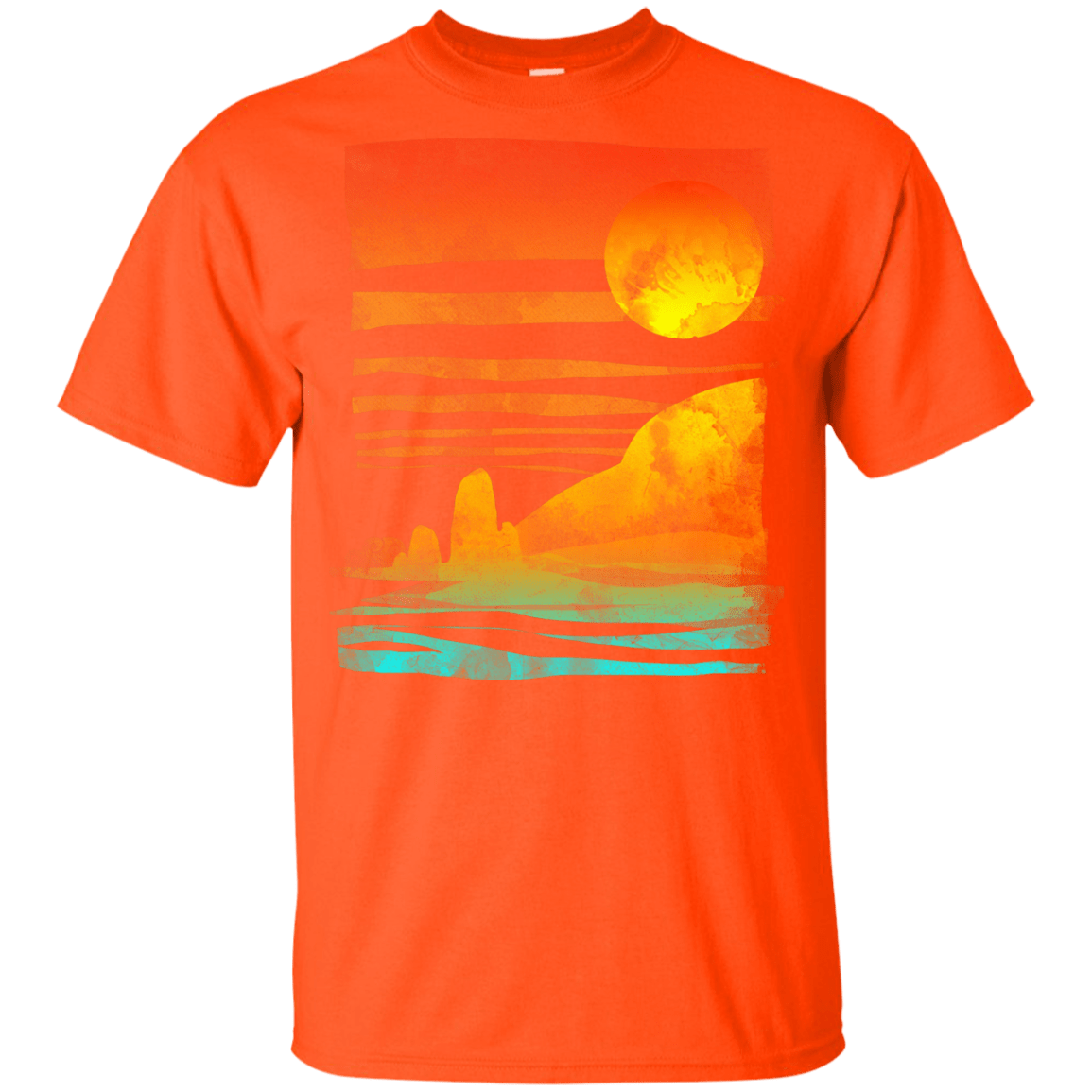 T-Shirts Orange / YXS Landscape Painted With Tea Youth T-Shirt