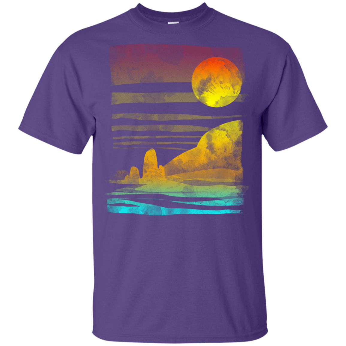 T-Shirts Purple / YXS Landscape Painted With Tea Youth T-Shirt