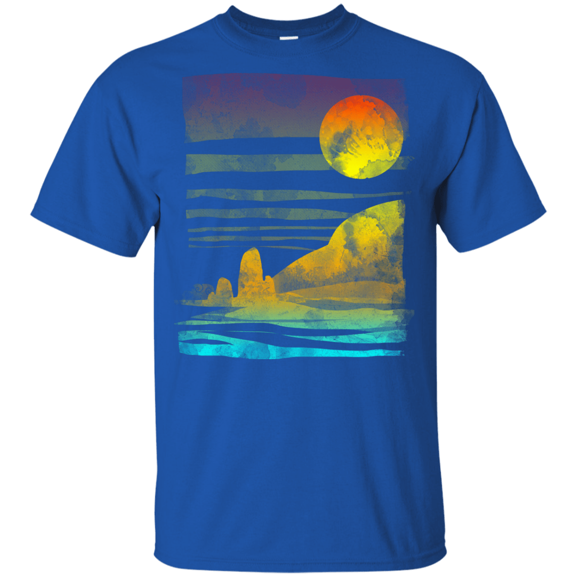 T-Shirts Royal / YXS Landscape Painted With Tea Youth T-Shirt