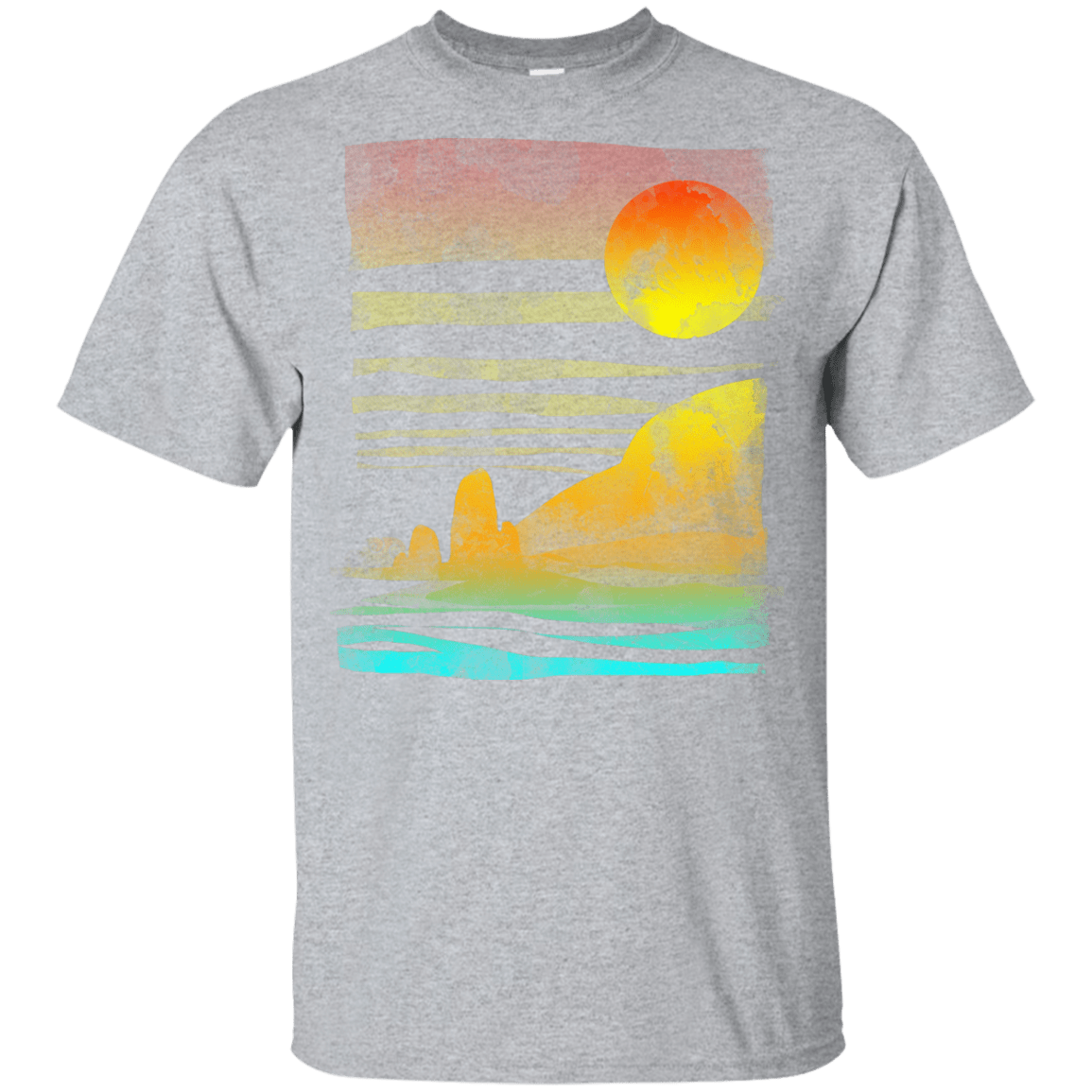 T-Shirts Sport Grey / YXS Landscape Painted With Tea Youth T-Shirt